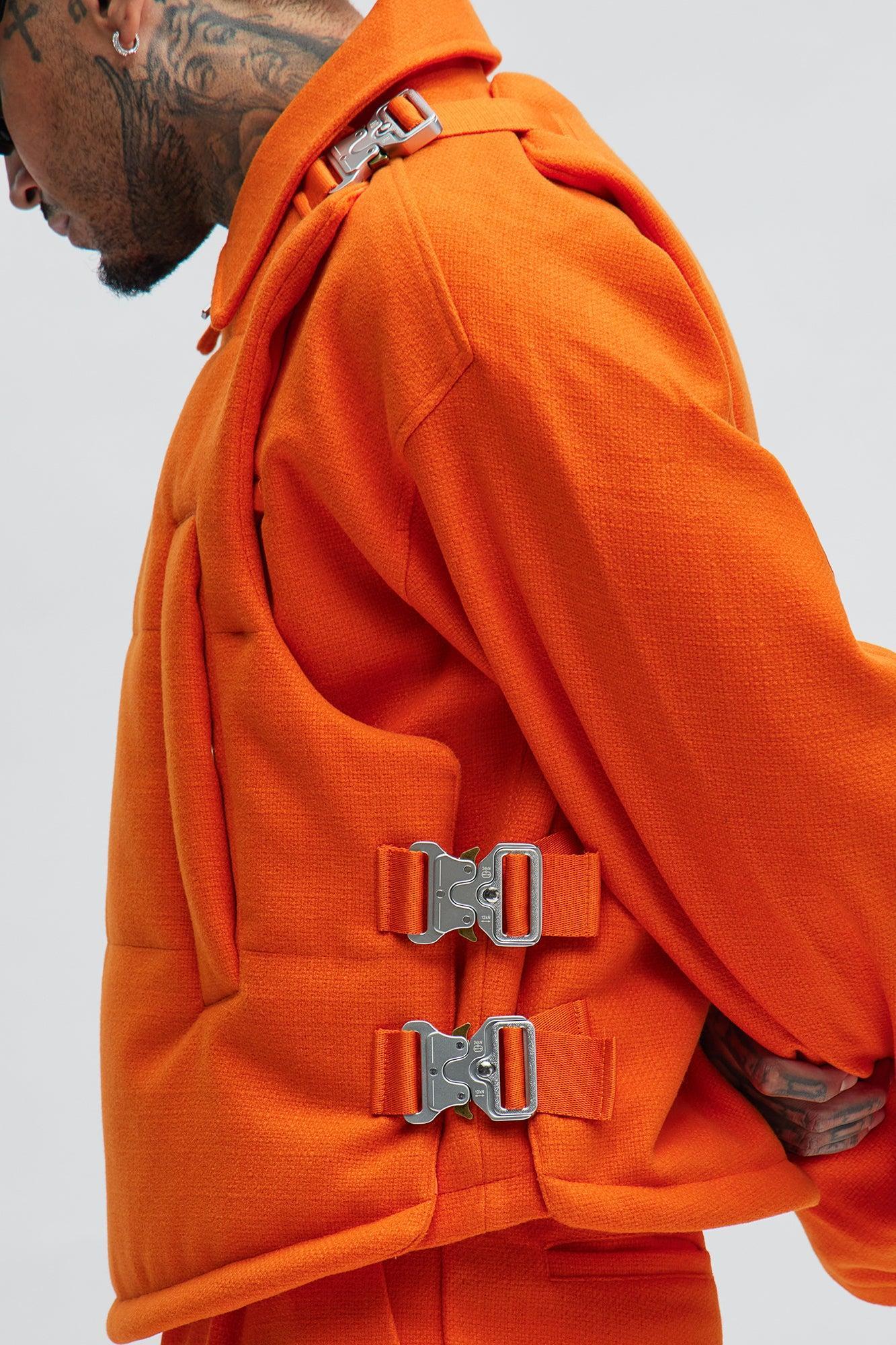 Wilder Textured Puffer Vest - Orange Product Image