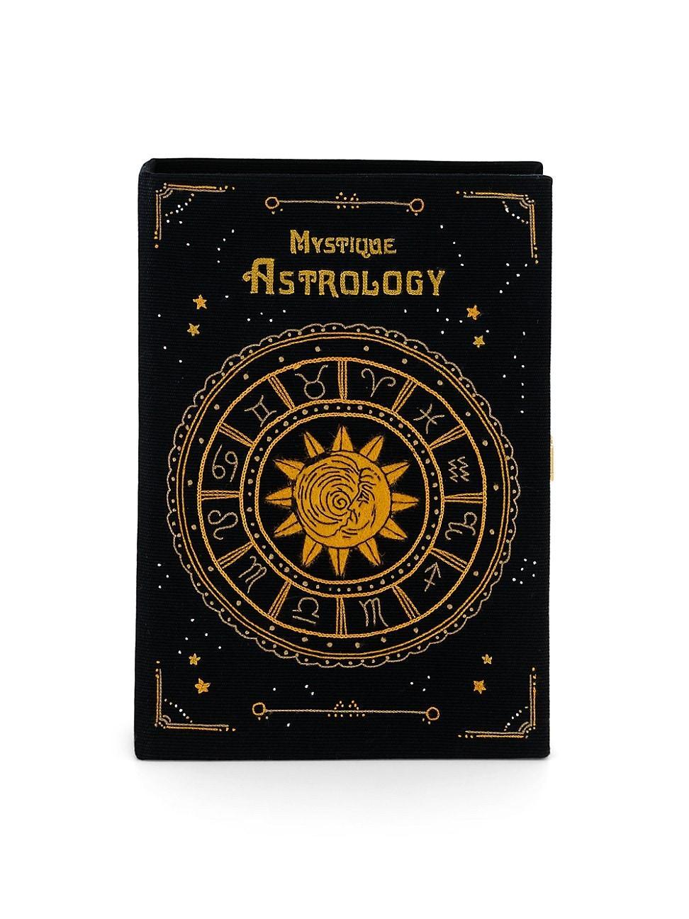 Womens Mystique Astrology Embroidered Book Clutch Product Image