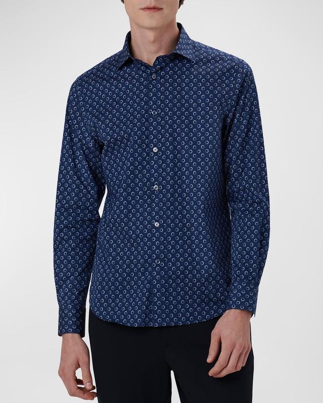 Mens Shaped Circle-Print Sport Shirt Product Image