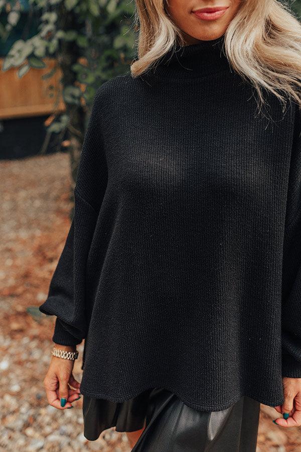 Easy To Style Ribbed Sweater Top in Black Product Image