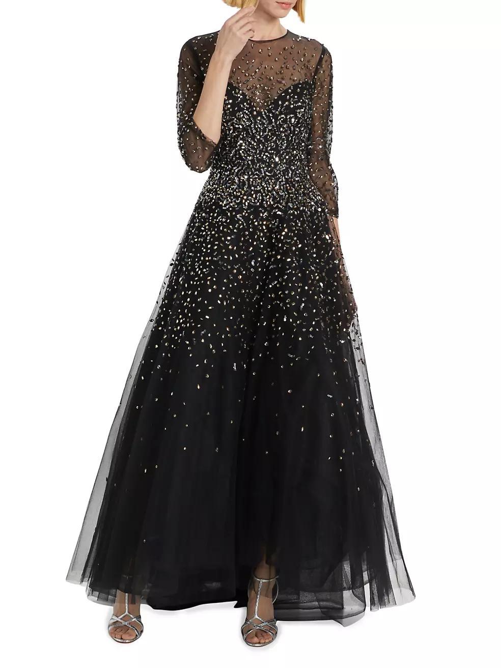 Embellished Illusion A-Line Gown Product Image