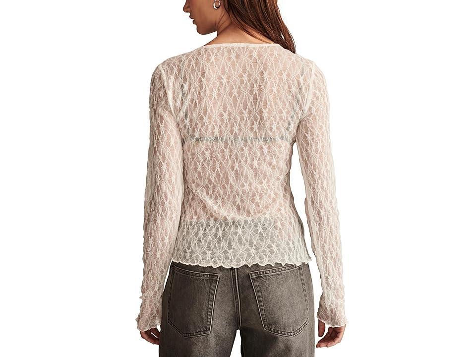 Lucky Brand Lace Layering Top (Tofu) Women's Clothing Product Image