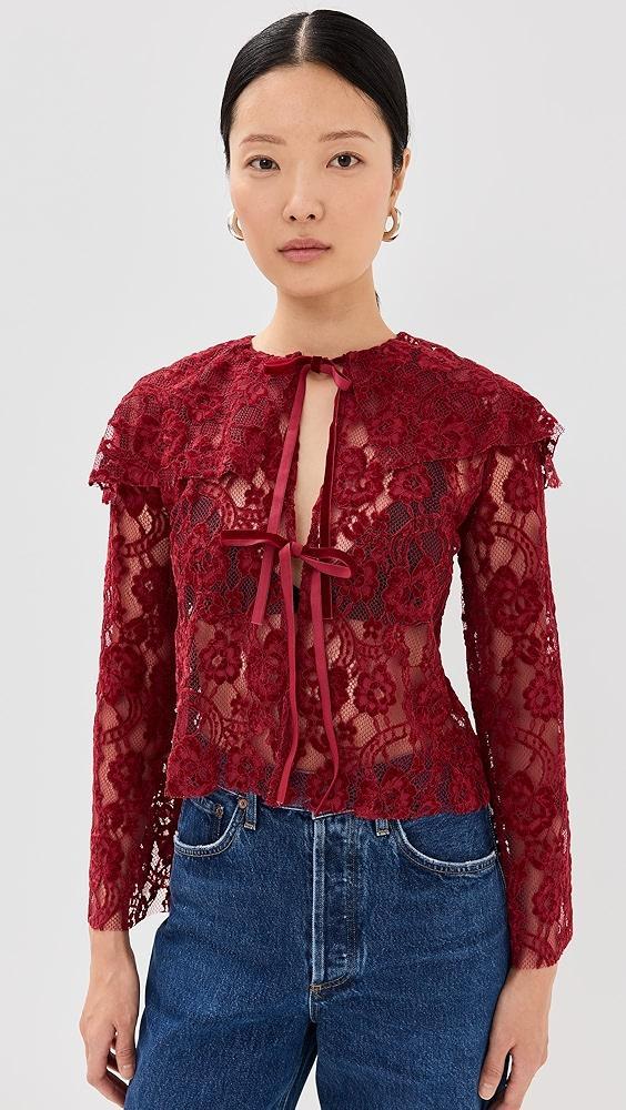 Alohas Tolpa Lace Wine Blouse | Shopbop Product Image