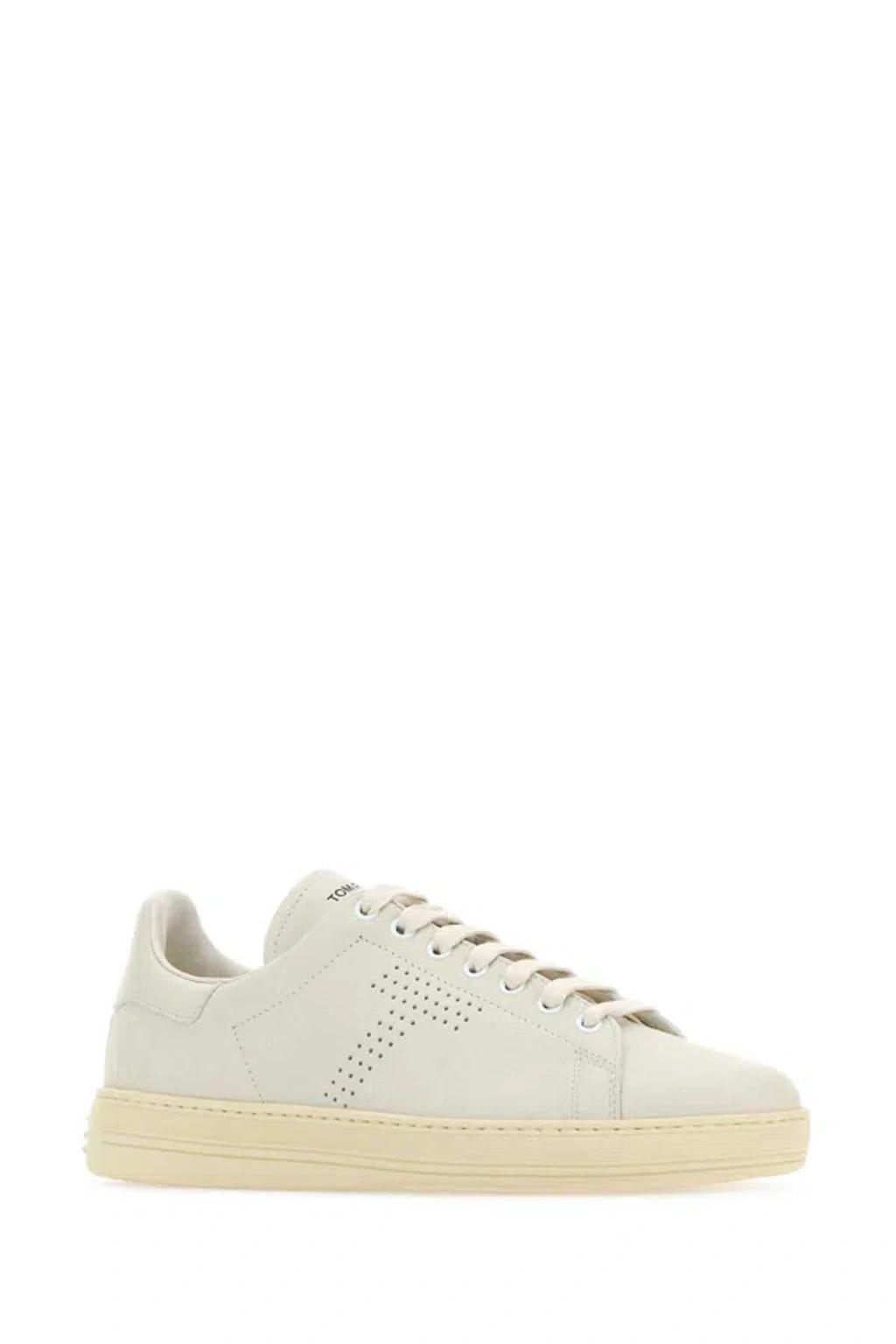 TOM FORD Premium White Leather Warwick Sneakers Product Image