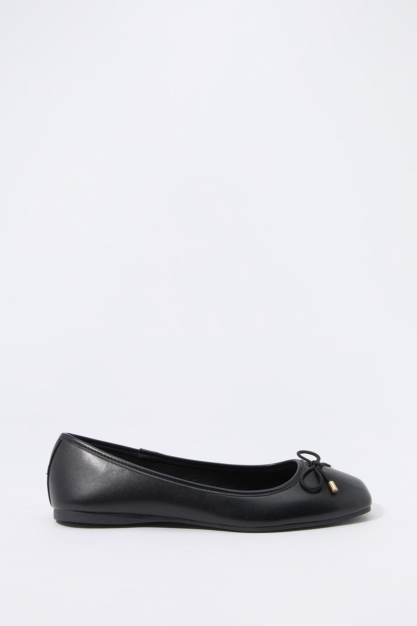 Faux Leather Bow Ballet Flat Female product image