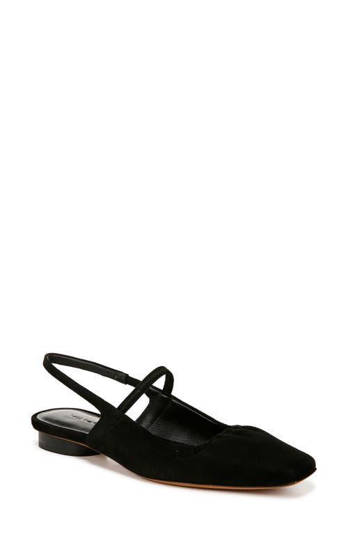 Venice Suede Slingback Ballerina Flats In Black Suede Product Image