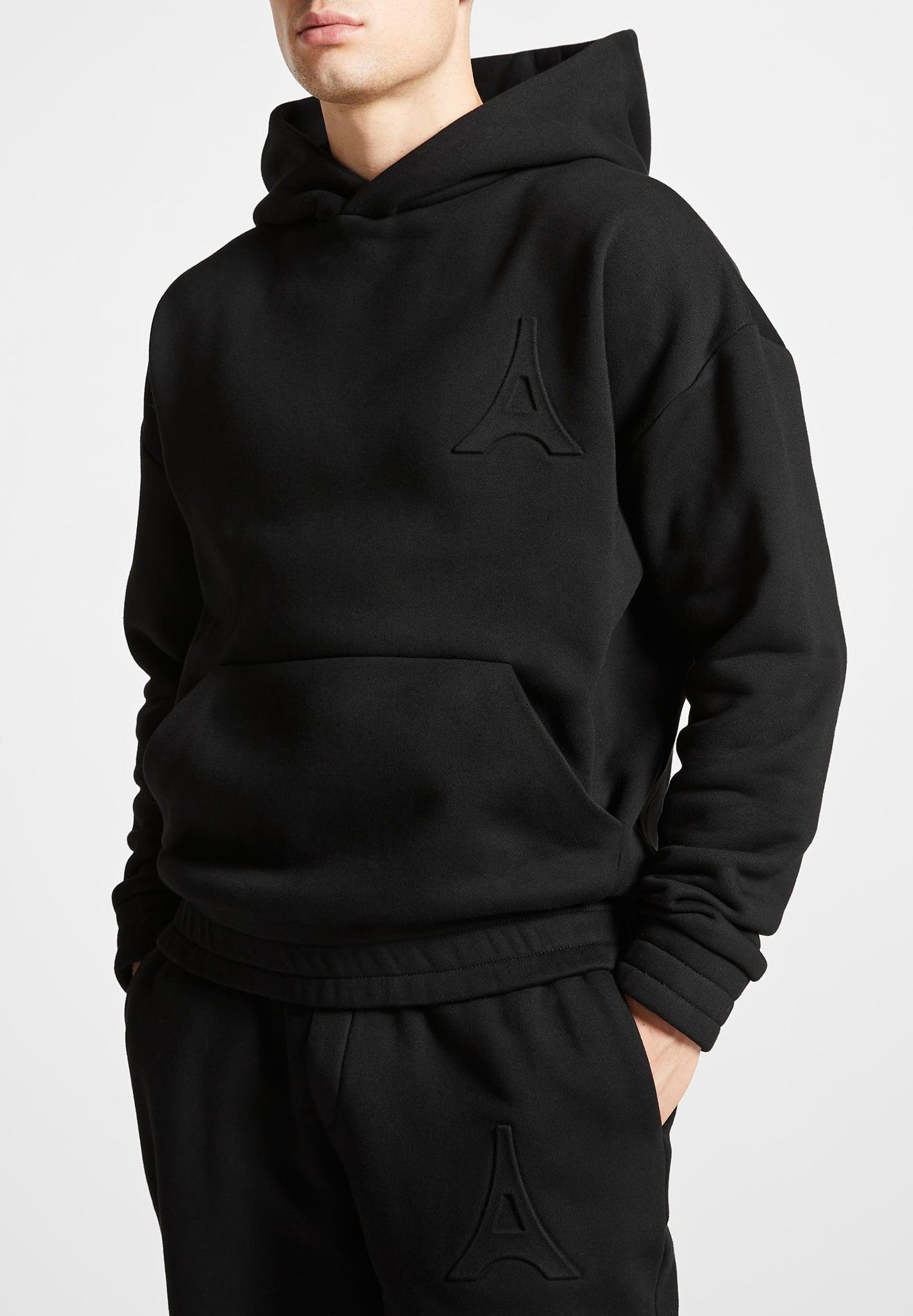 Éternel 420GSM Eiffel Embossed Hoodie - Black Male Product Image