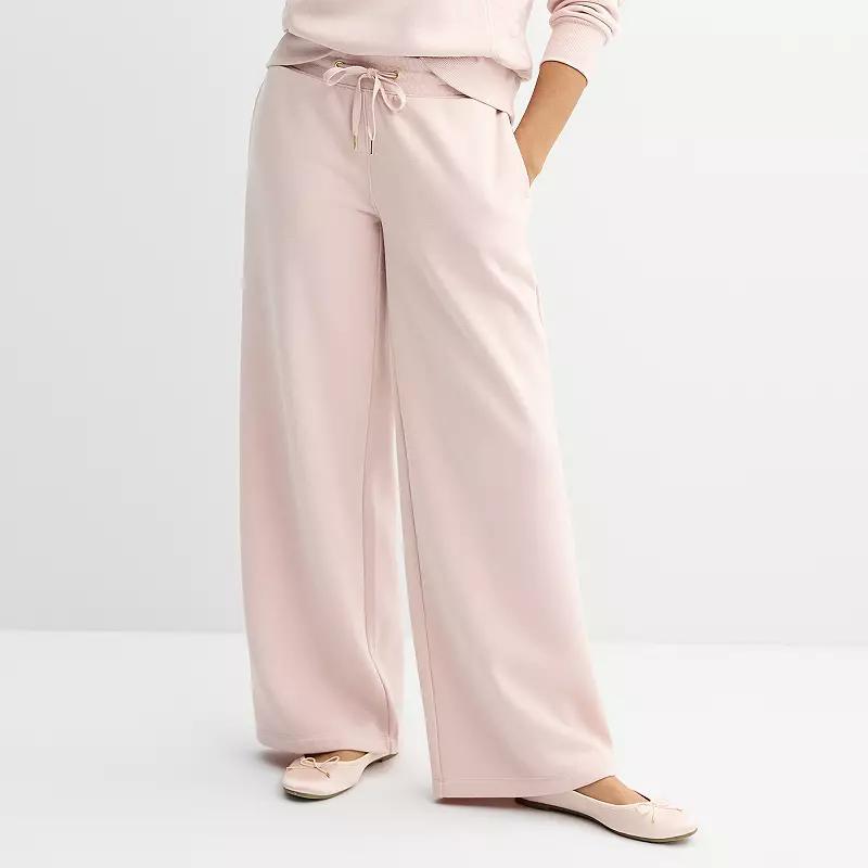 Womens Sonoma Goods For Life Fleece Wide Leg Pants Product Image