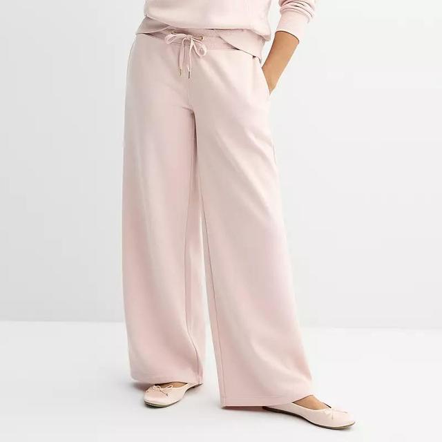 Womens Sonoma Goods For Life Fleece Wide Leg Pants Product Image