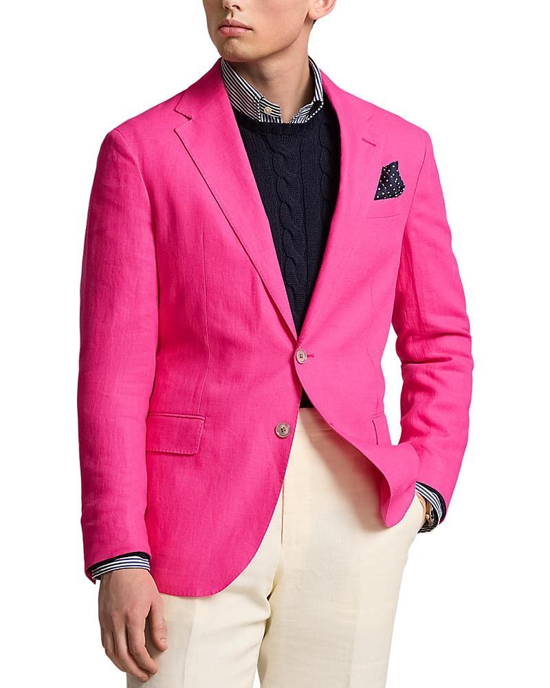 Mens Linen Single-Breasted Two-Button Sport Coat Product Image