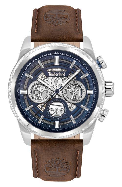 Timberland Hadlock Multifunction Leather Strap Watch, 46mm Product Image