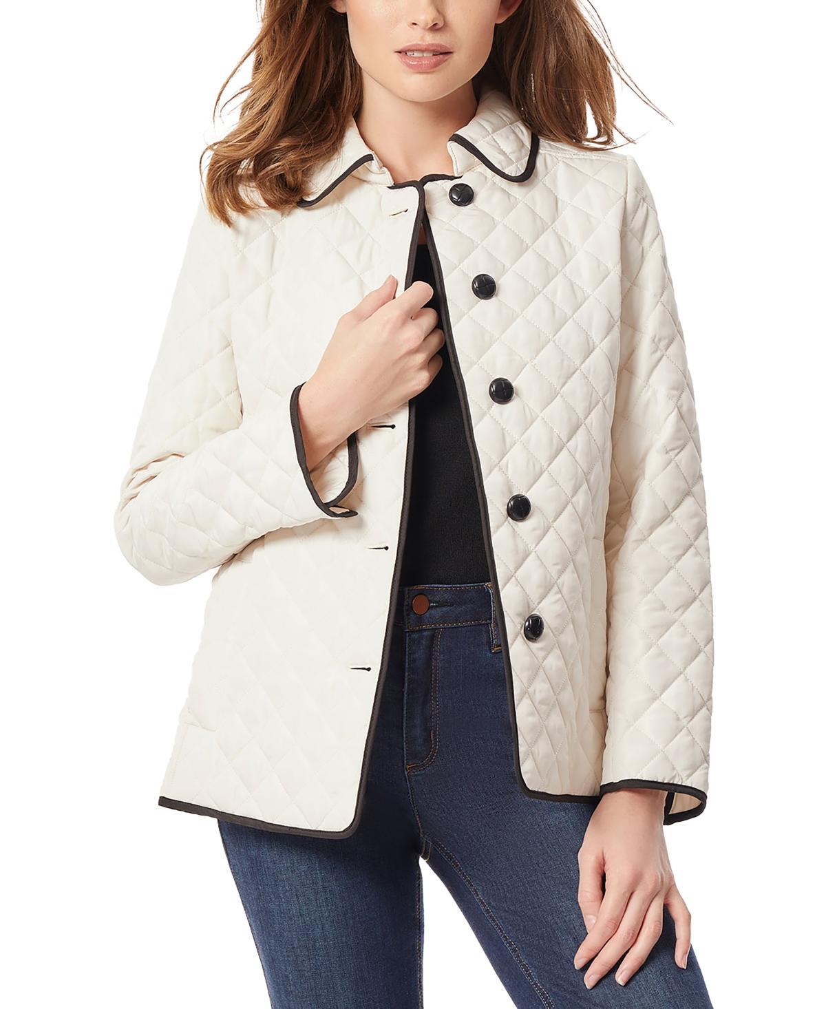 Jones New York Womens Diamond-Quilted Tipped Jacket Product Image