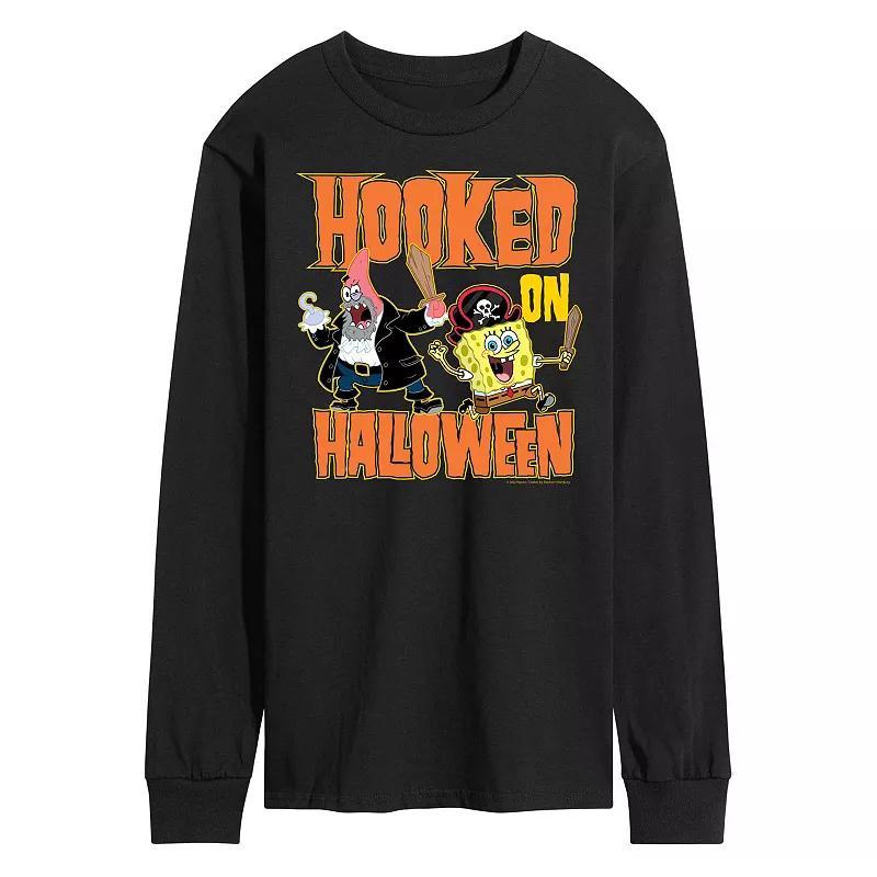 Mens SpongeBob SquarePants Hooked Halloween Long Sleeve Tee Product Image