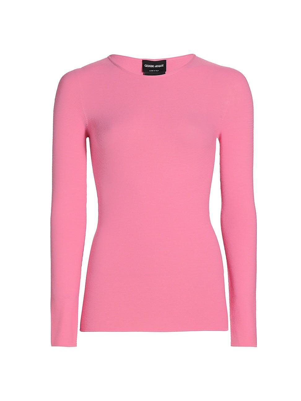 Womens Rib-Knit Jersey Long-Sleeve T-Shirt Product Image