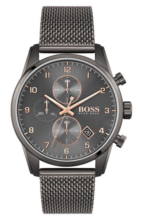 Hugo Boss Skyliner Grey Mesh Bracelet Watch Product Image