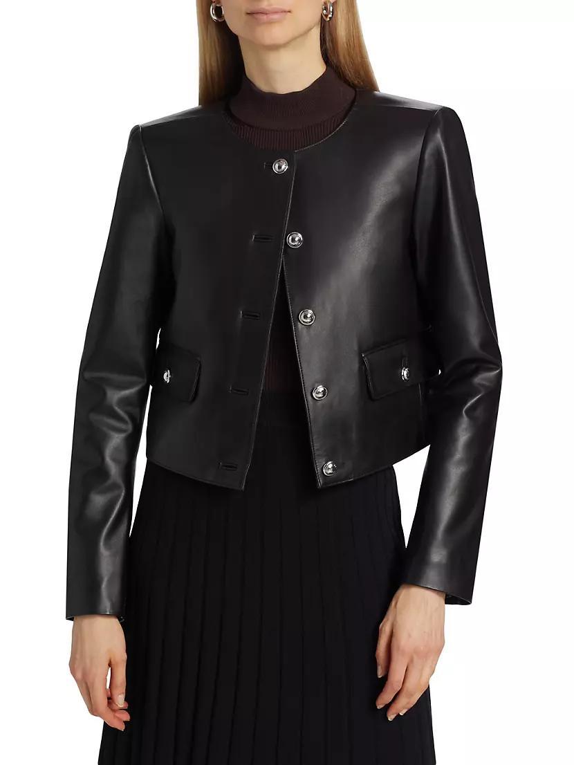 Cropped Leather Jacket Product Image