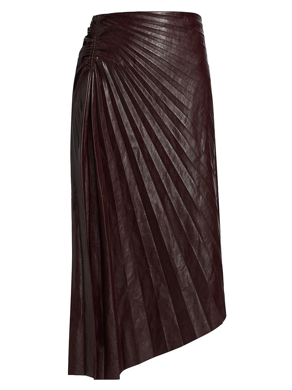 Womens Tracy Faux-Leather Pleated Maxi Skirt Product Image