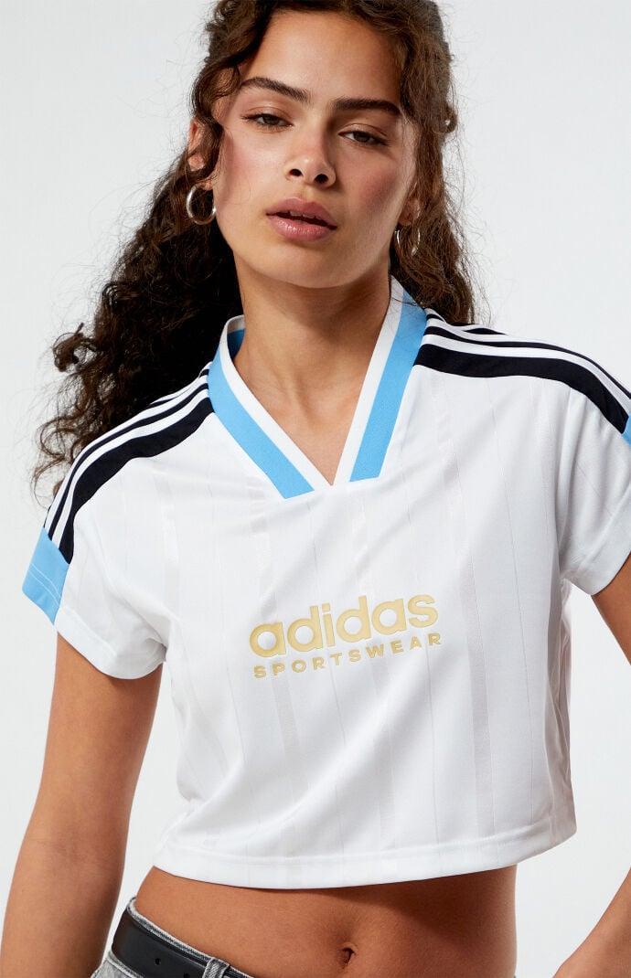 Adidas Women's Tiro Cut 3-Stripes Cropped Jersey - Product Image