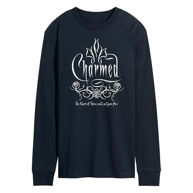 Mens Charmed Roses Long Sleeve Graphic Tee Blue Product Image