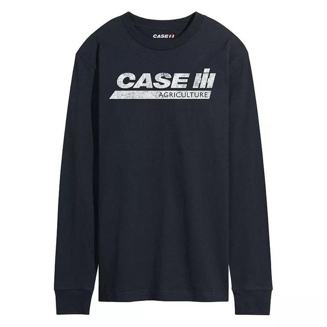 Mens Case IH Logo Distressed Long Sleeve Blue Product Image