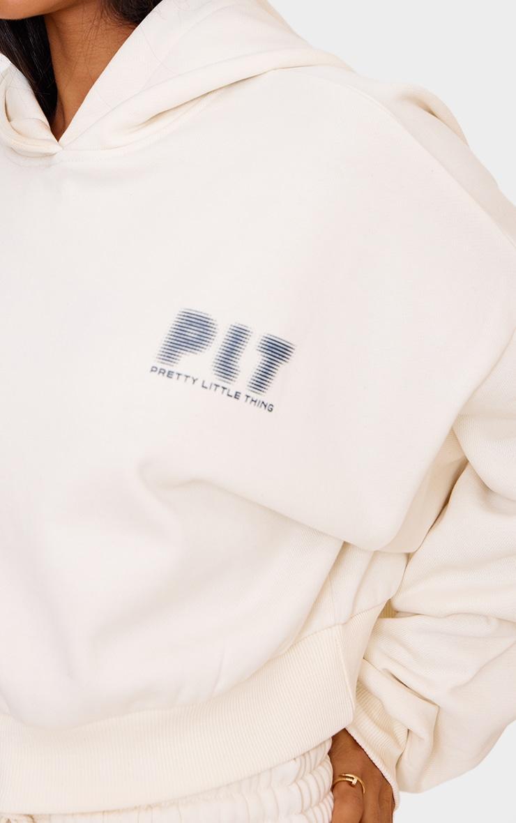 Petite Cream Printed Boxy Hoodie Product Image