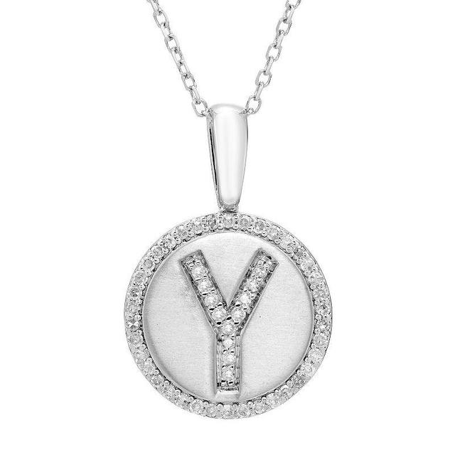 Its Personal Sterling Silver & Diamond Accent Initial Pendant Necklace, Womens Product Image