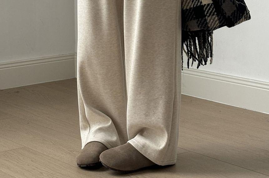 Drawstring Waist Plain Wide Leg Sweatpants Product Image