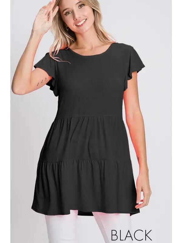 Short Sleeve Ruffled Shirt Female Product Image