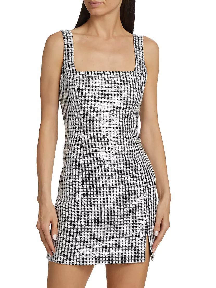 Houndstooth Sequin Minidress Product Image