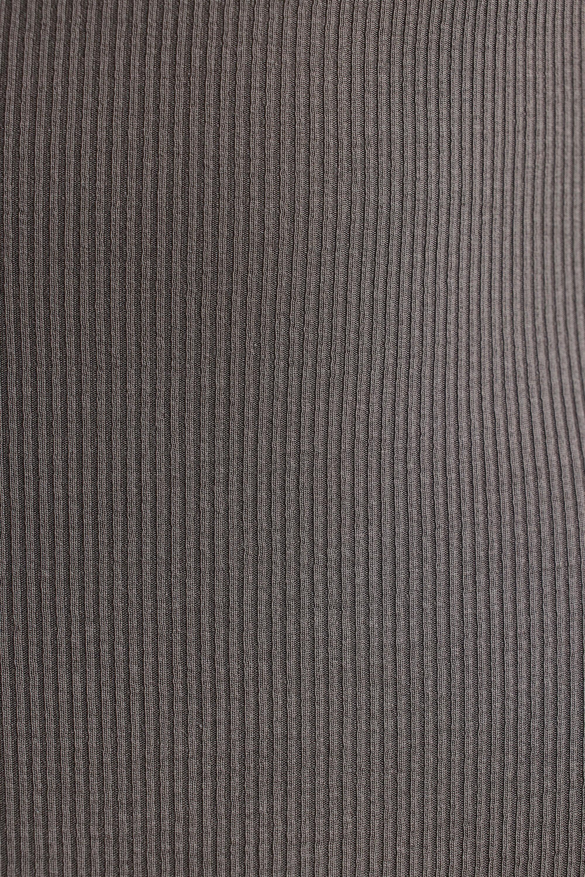 Ribbed Modal Long Sleeve Bodysuit in Grey Product Image