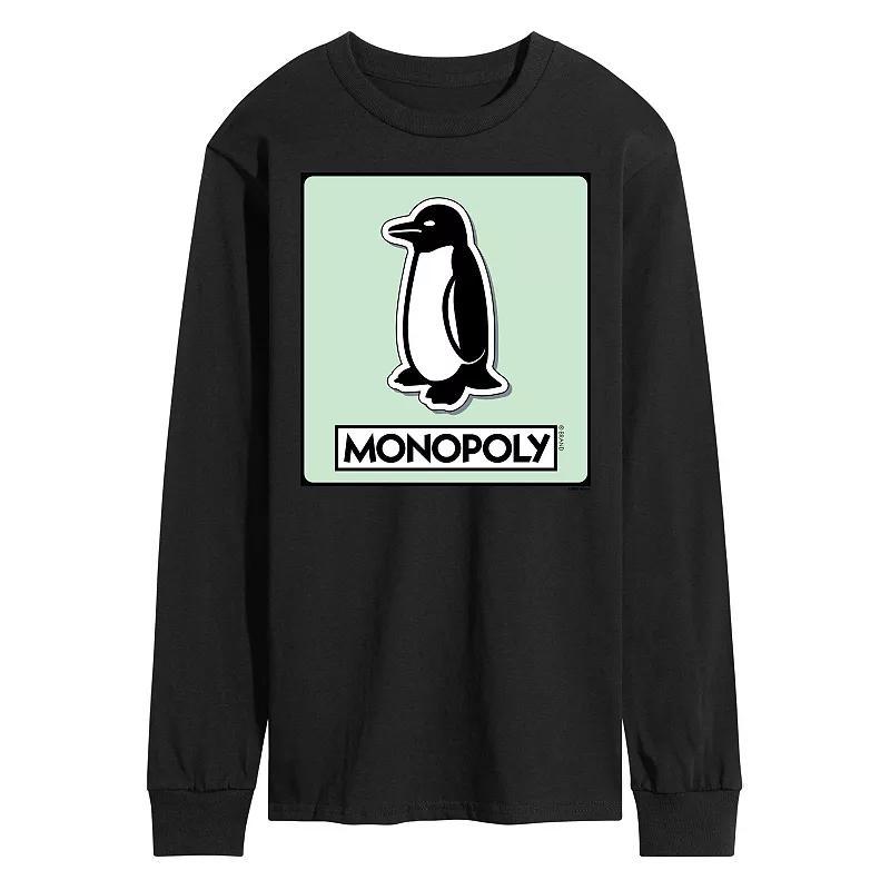 Mens Monopoly Penguin Game Token Long Sleeve Graphic Tee Product Image