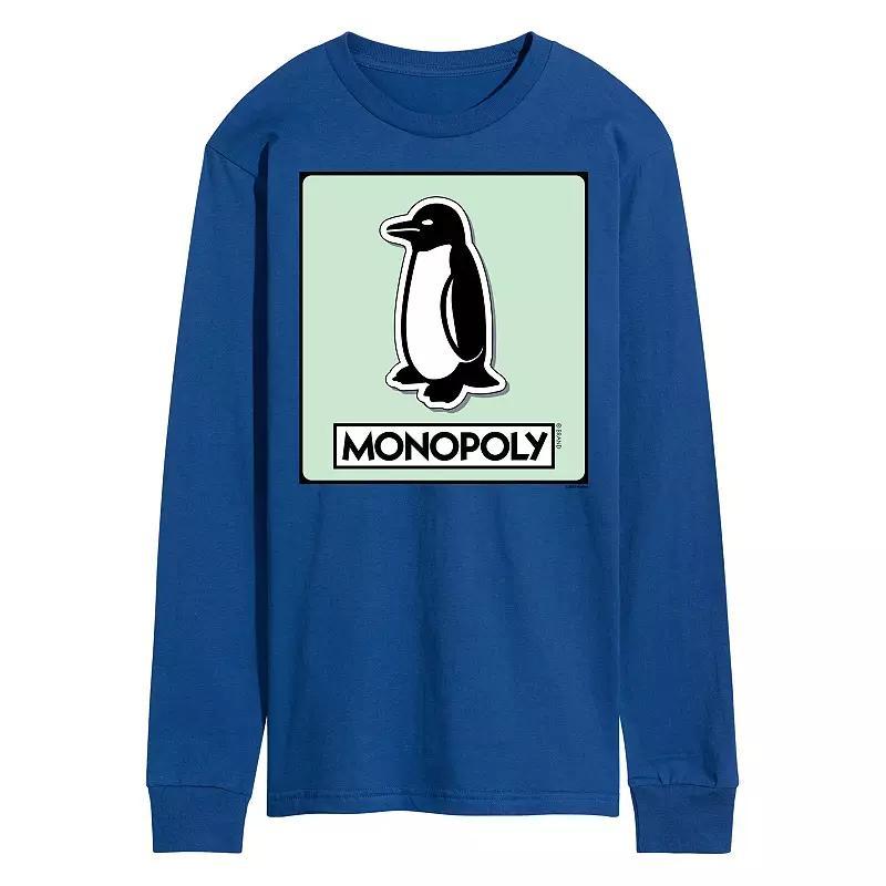 Mens Monopoly Penguin Game Token Long Sleeve Graphic Tee Product Image