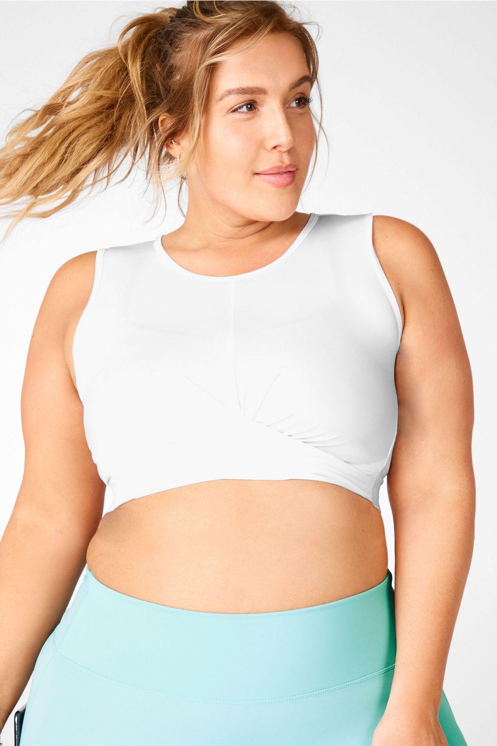 Fabletics Pia Powertouch Light Front Twist Tank Womens white plus Size 4X product image