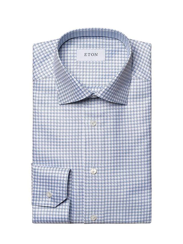 Eton Contemporary Fit Houndstooth Check Cotton Dress Shirt Product Image