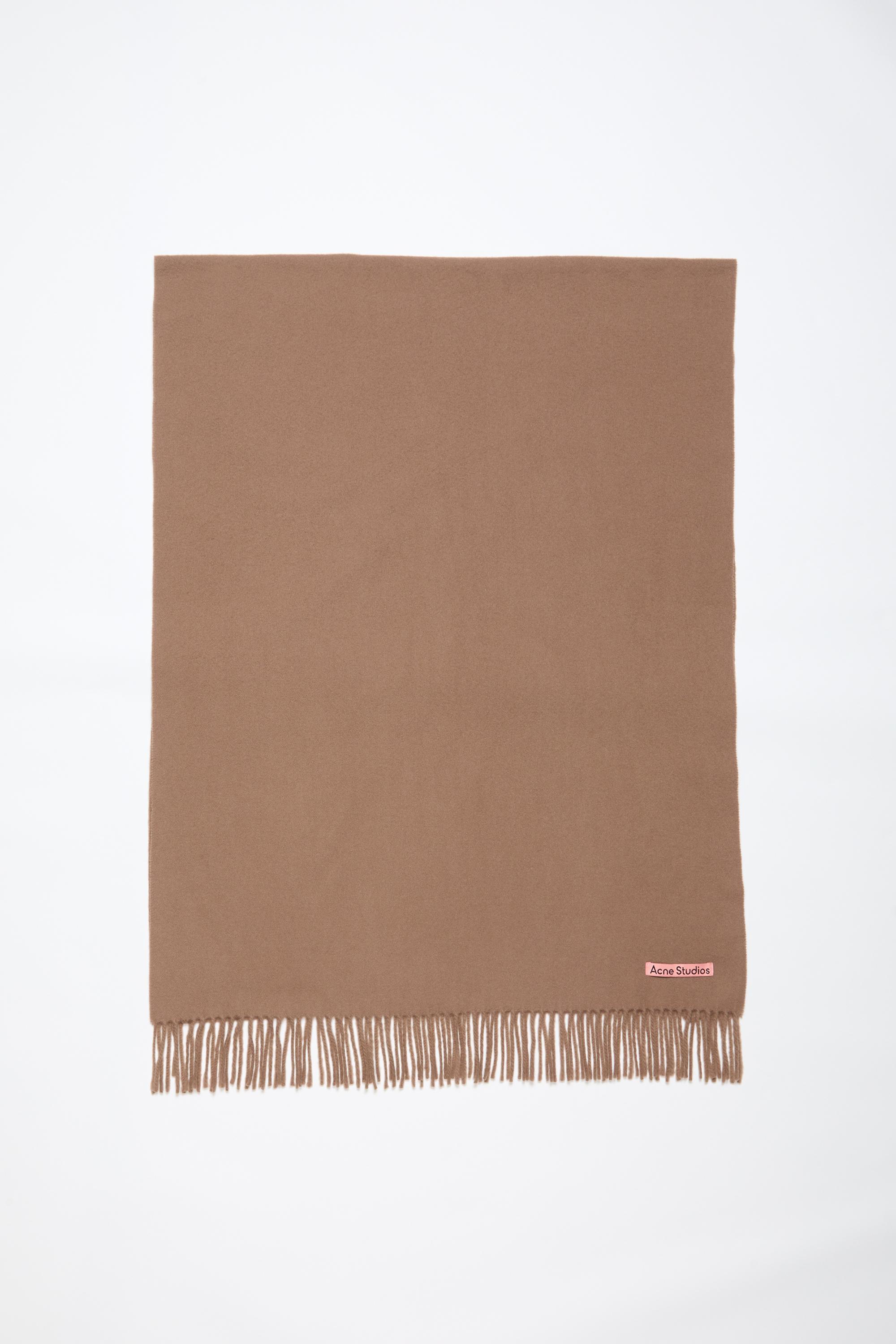 Fringe Wool Scarf - Oversized In Caramel Brown Product Image