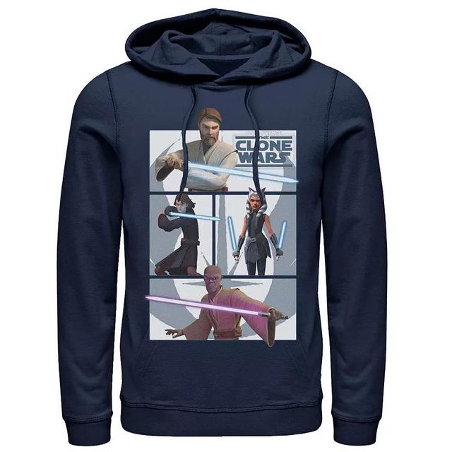 Mens Star Wars: The Clone Wars Jedi Panels Hoodie Blue Product Image