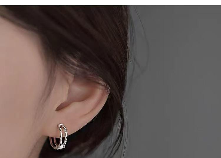 Sterling Silver Layered Hoop Earring Product Image