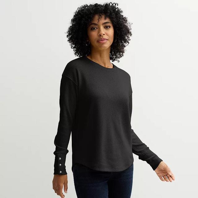 Womens Sonoma Goods For Life Cozy Waffle Pullover Top Product Image