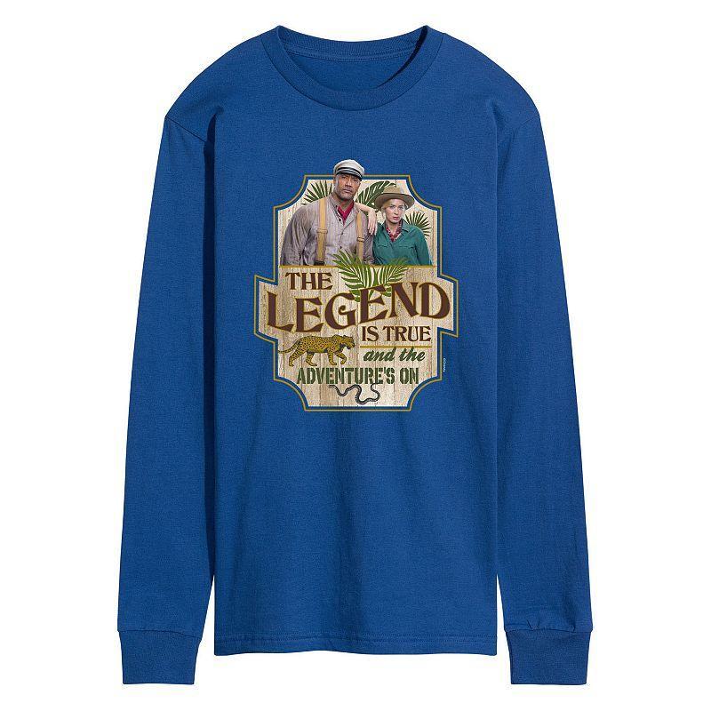 Disneys Jungle Cruise Mens Legend Is True Long Sleeve Graphic Tee Med Blue Product Image