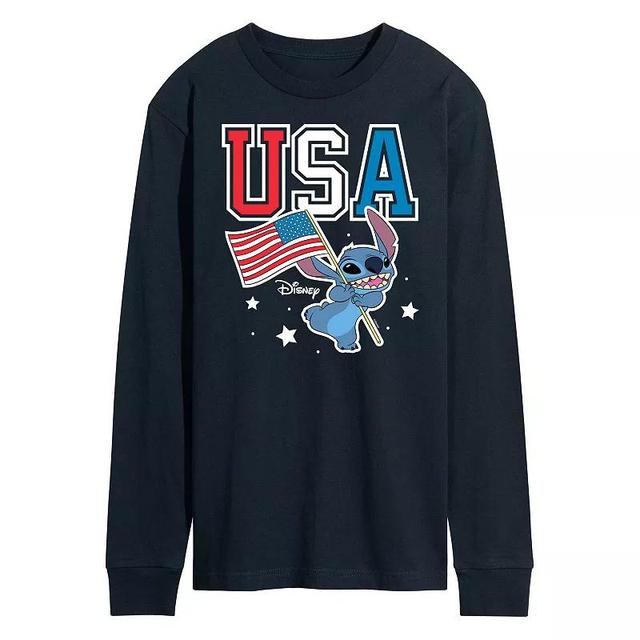 Disneys Lilo and Stitch Mens USA Stitch Long Sleeve Graphic Tee Product Image