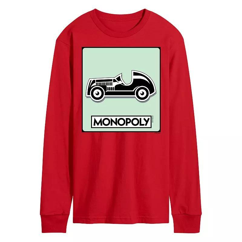 Mens Monopoly Car Game Token Long Sleeve Graphic Tee Product Image