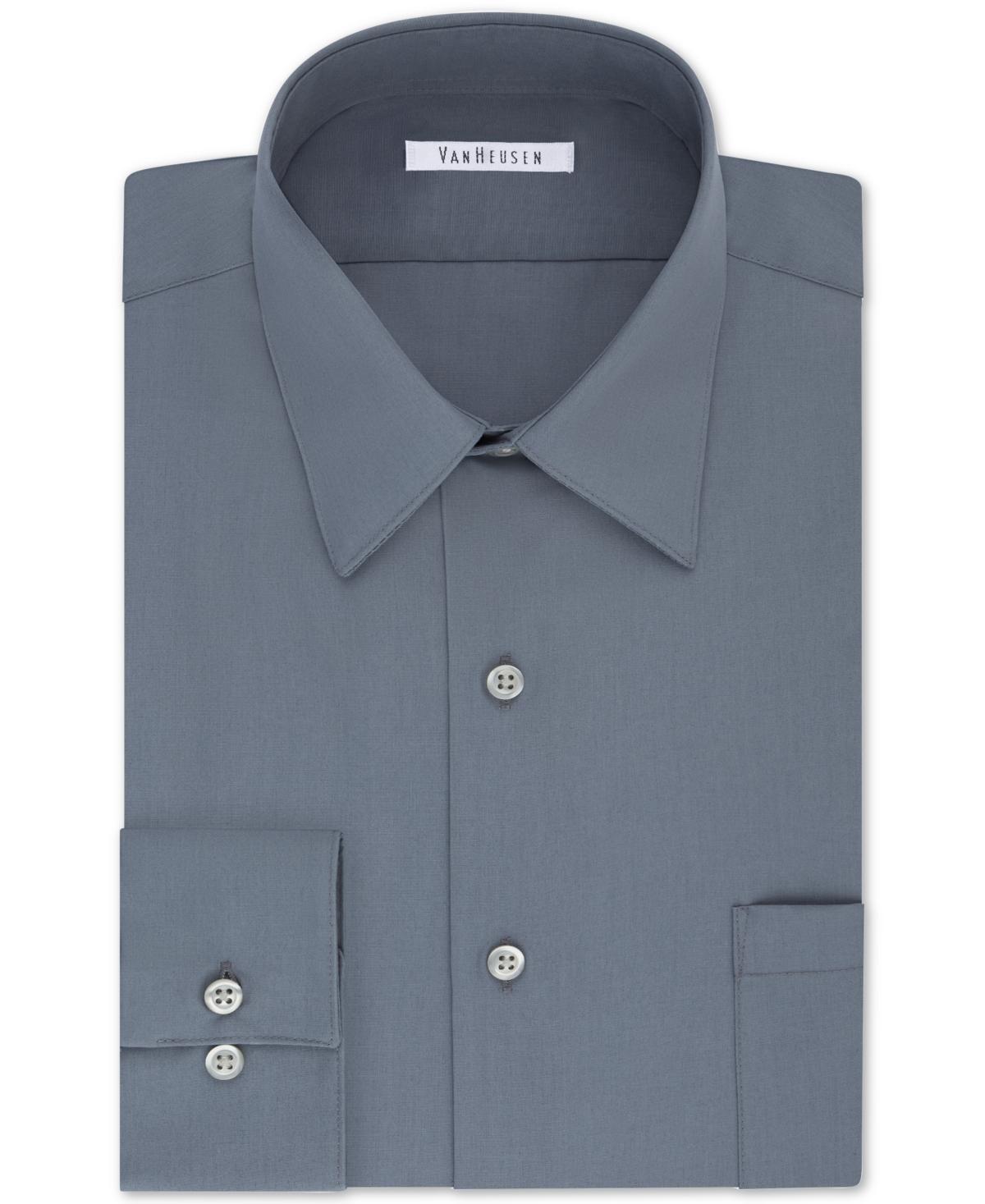 Van Heusen Mens Big & Tall Classic/Regular Fit Wrinkle Free Poplin Solid Dress Shirt Product Image