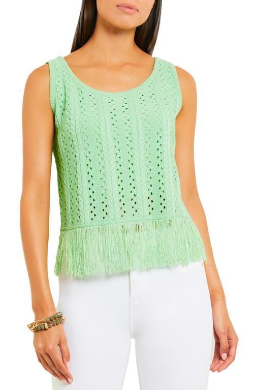 Misook Pointelle Fringe Sweater Tank Product Image