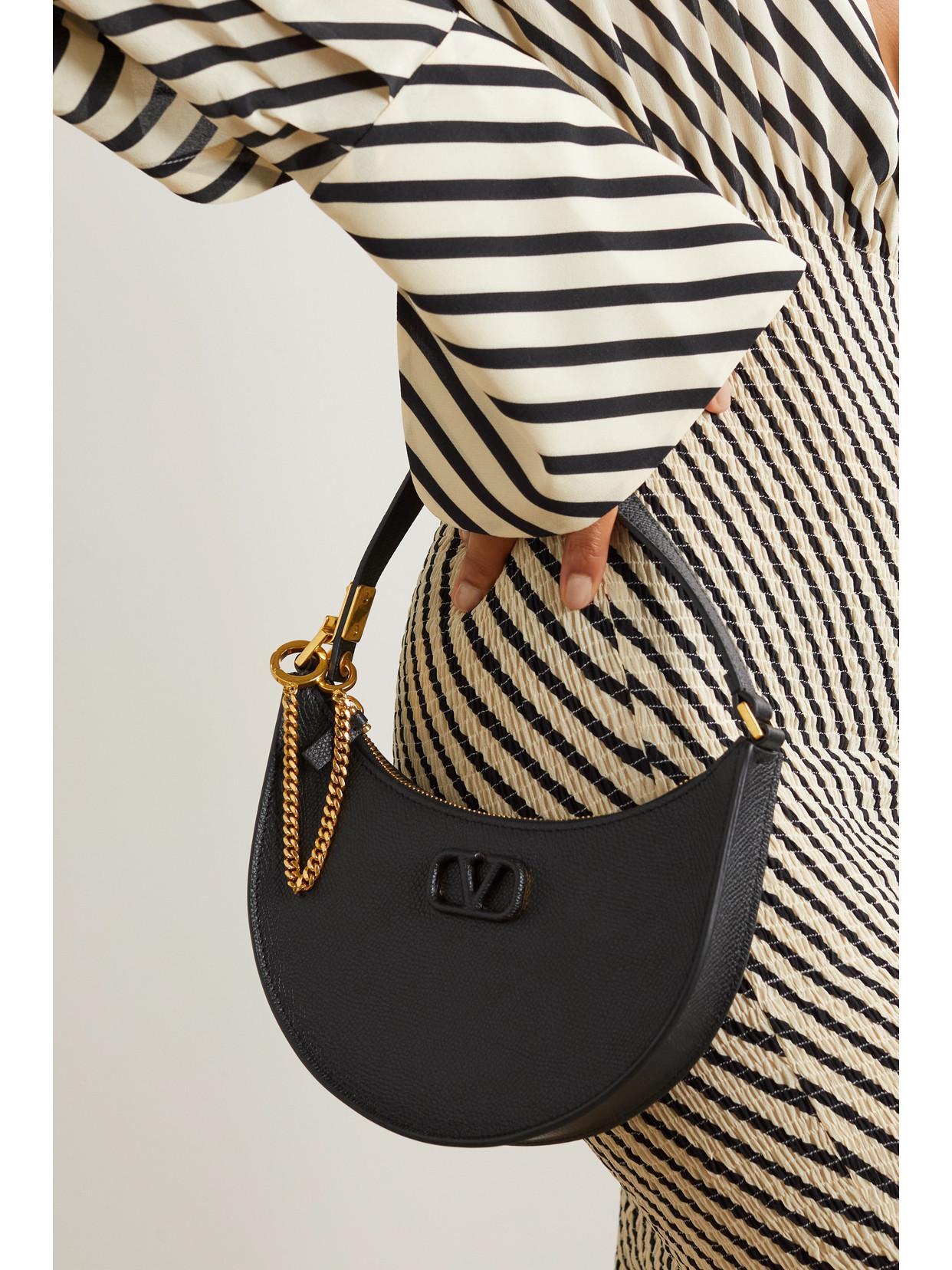 Vlogo Mini Textured-leather Shoulder Bag In Black Product Image