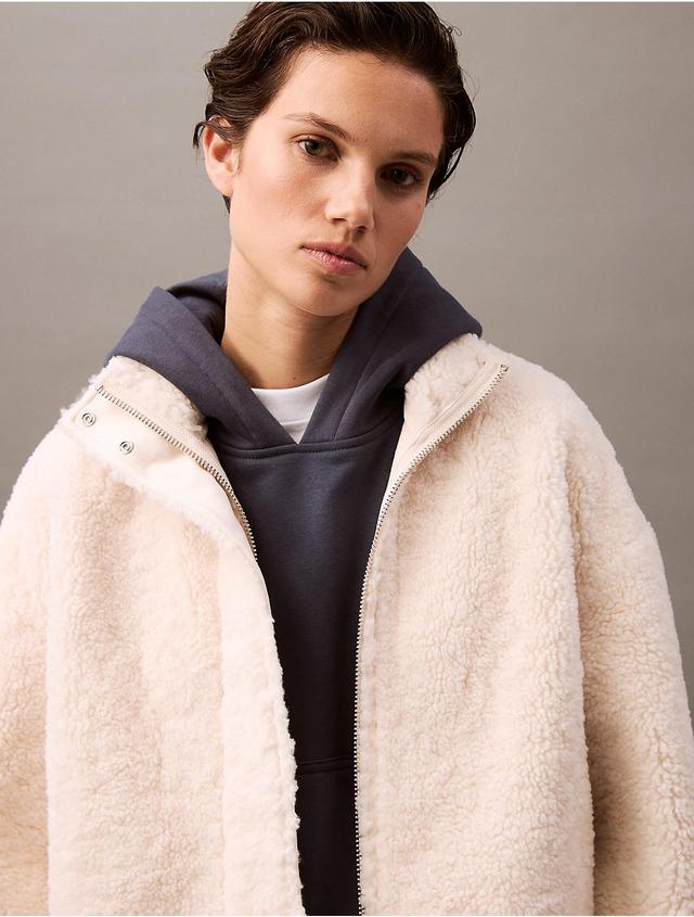 Calvin Klein Womens Sherpa Jacket - White - XS Product Image