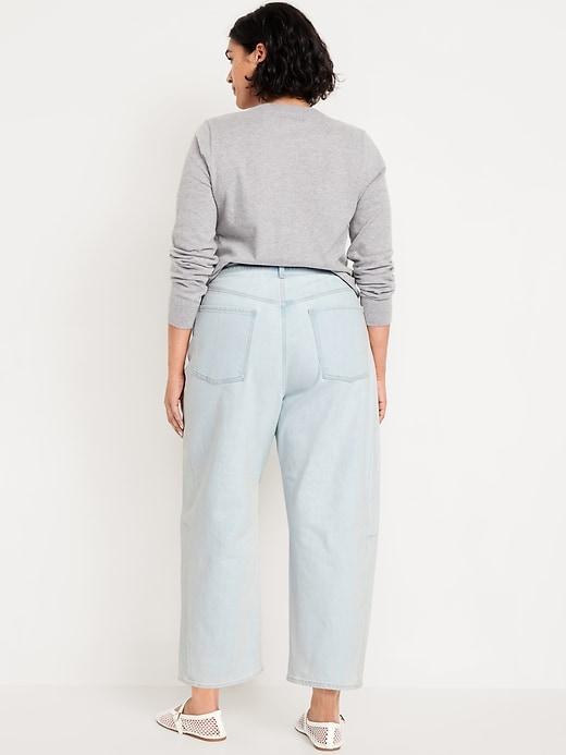 High-Waisted Barrel Ankle Jeans Product Image