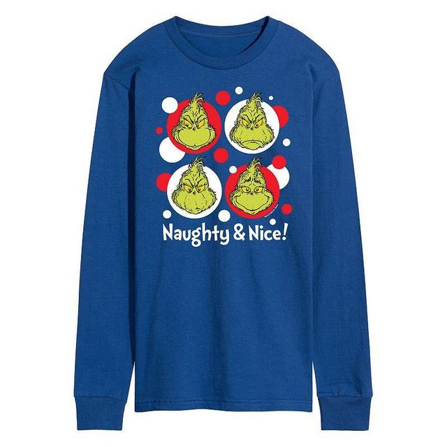 Mens Dr. Seuss Grinch Naughty & Nice Long Sleeve Tee Product Image