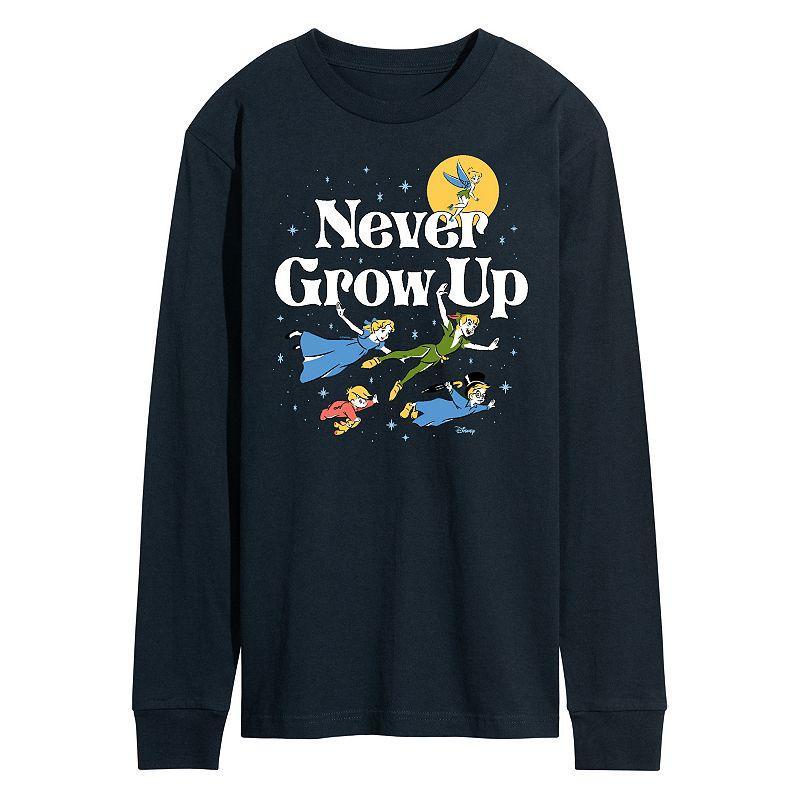 Disneys Peter Pan Mens Never Grow Up Long Sleeve Blue Product Image