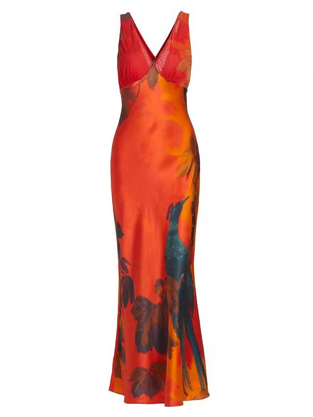 Lush Silk & Mesh V-Neck Slipdress Product Image