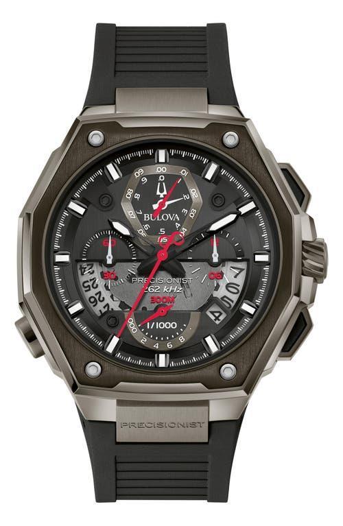 Men's Bulova Precisionist Chronograph Watch with Blue Dial (Model: 96B349) Product Image